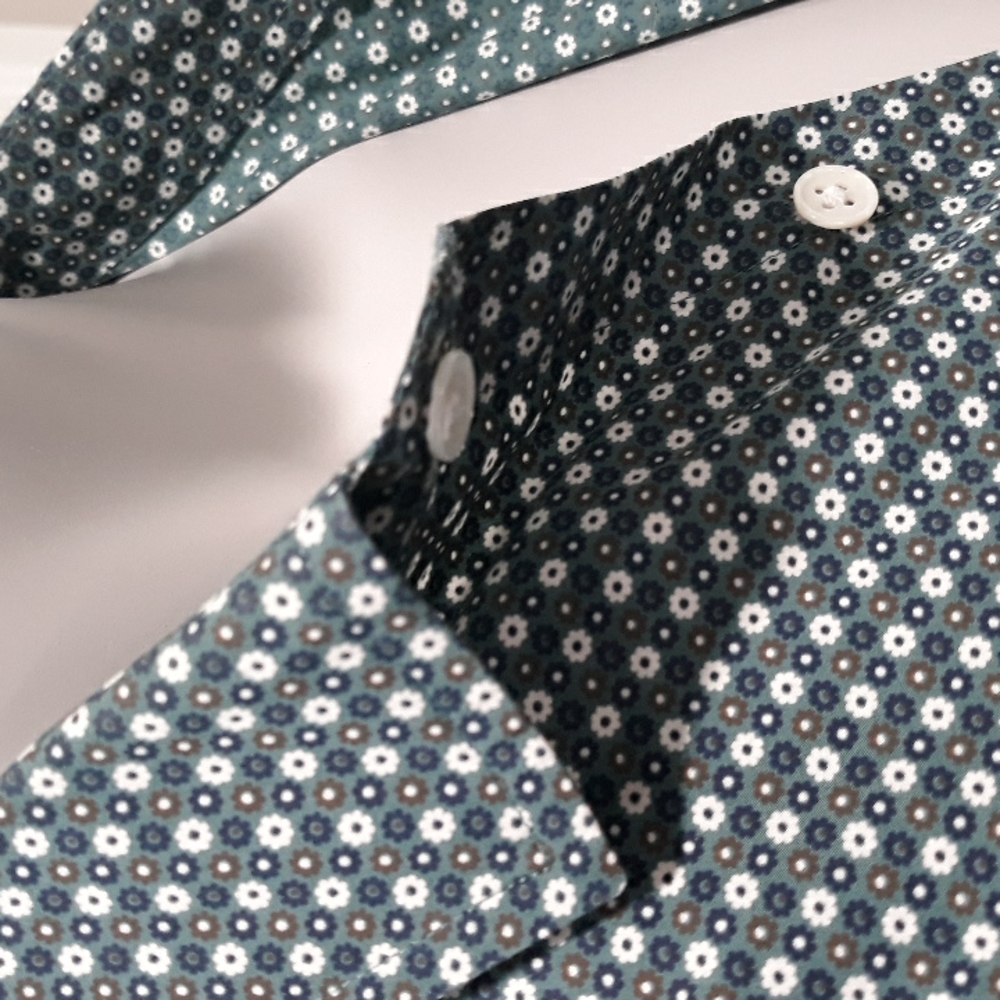 Rodd & Gunn mens blue, brown and white flowers cotton shirt. 2XL